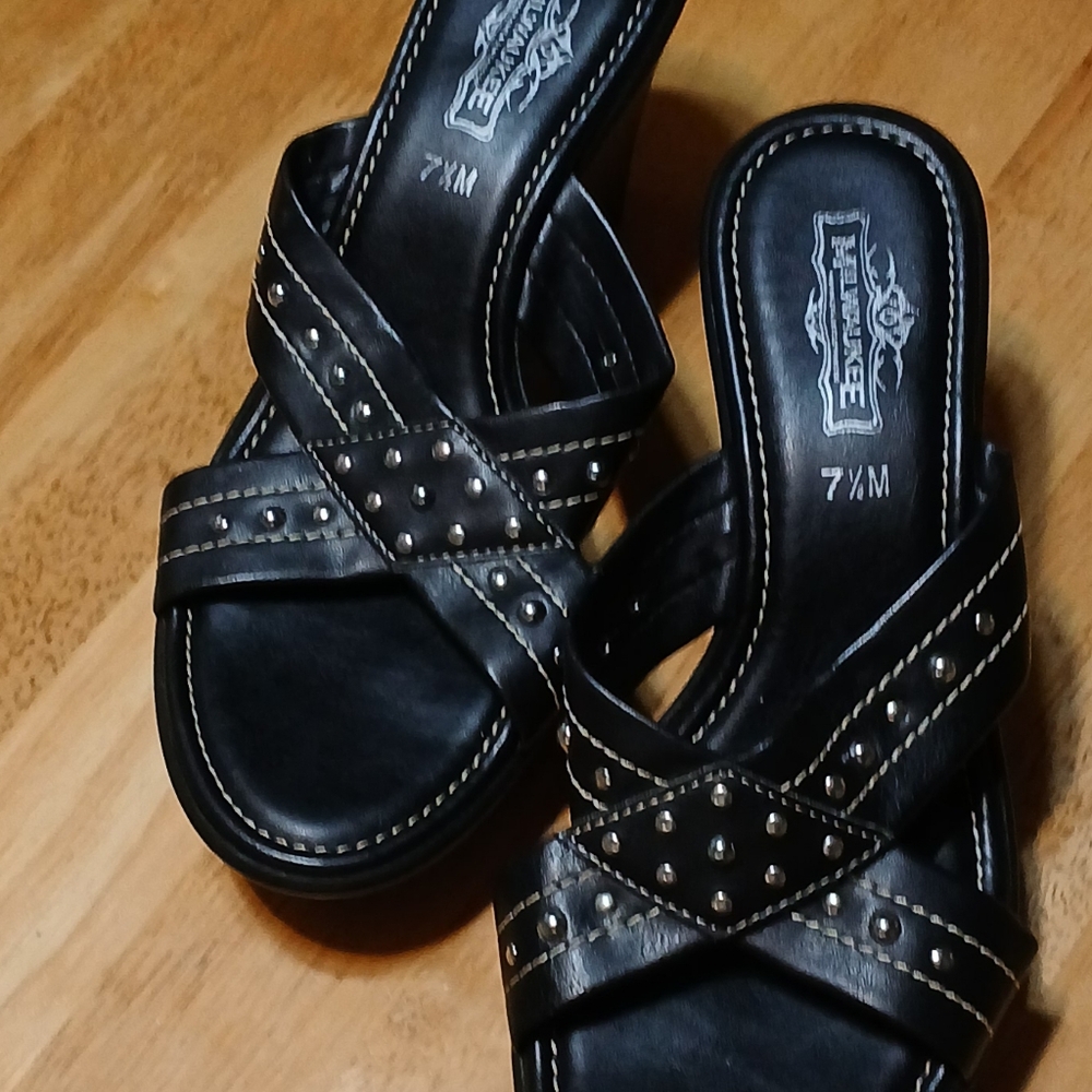 Milwaukee Brand Women's Black Studded Sandals. Barely Worn